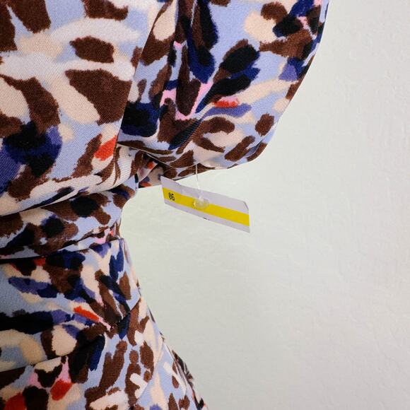 Vince Camuto Asymmetric Draped Sheath Midi Dress Blue Modest Career sz 12 NWT - Picture 11 of 12